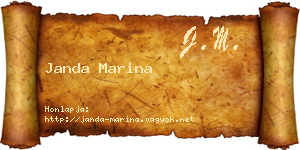 Janda Marina névjegykártya
